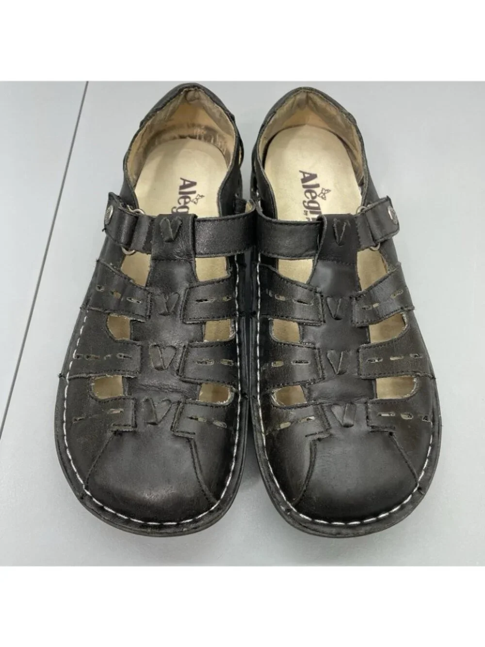 Alegria Pesca Fisherman Sandals Comfort Leather Black Womens 38 US 8.5 - Picture 4 of 12